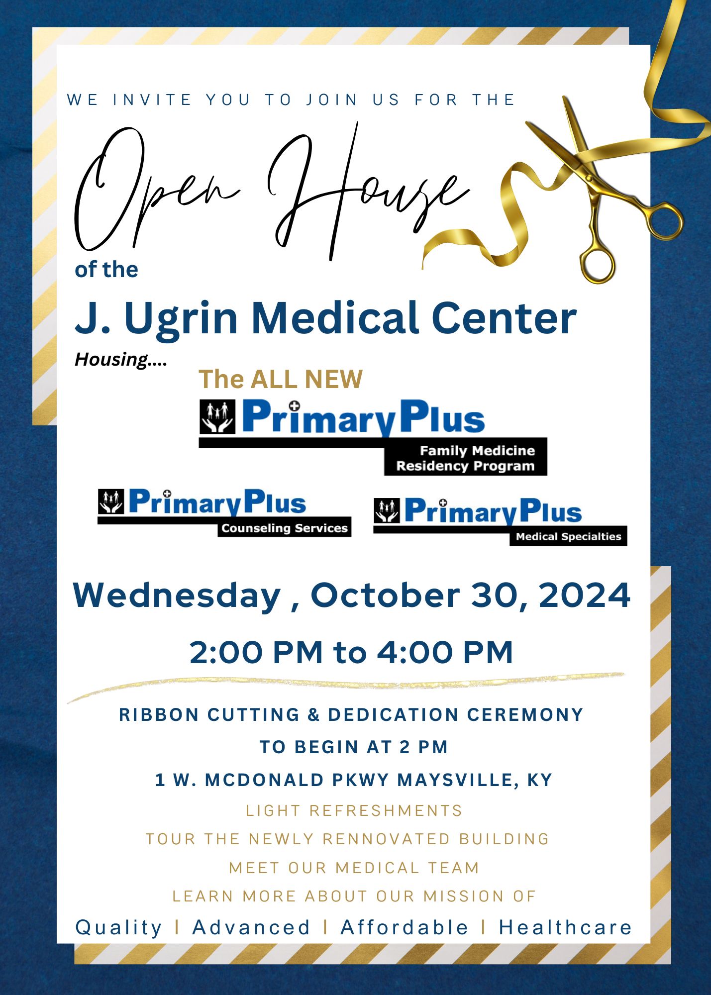 PrimaryPlus OPENS the NEWLY Restored, NEWLY RENAMED J. Ugrin Medical Center